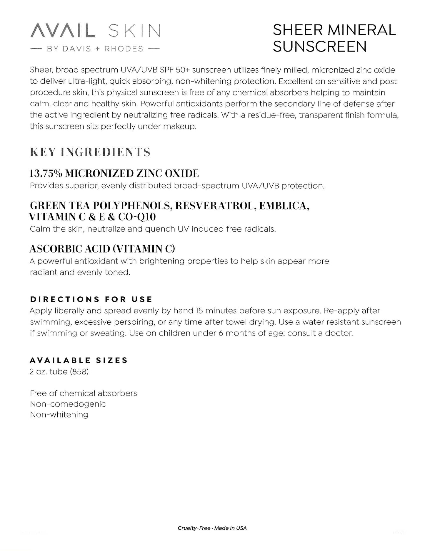 Sheer Mineral Suncreen SPF 50